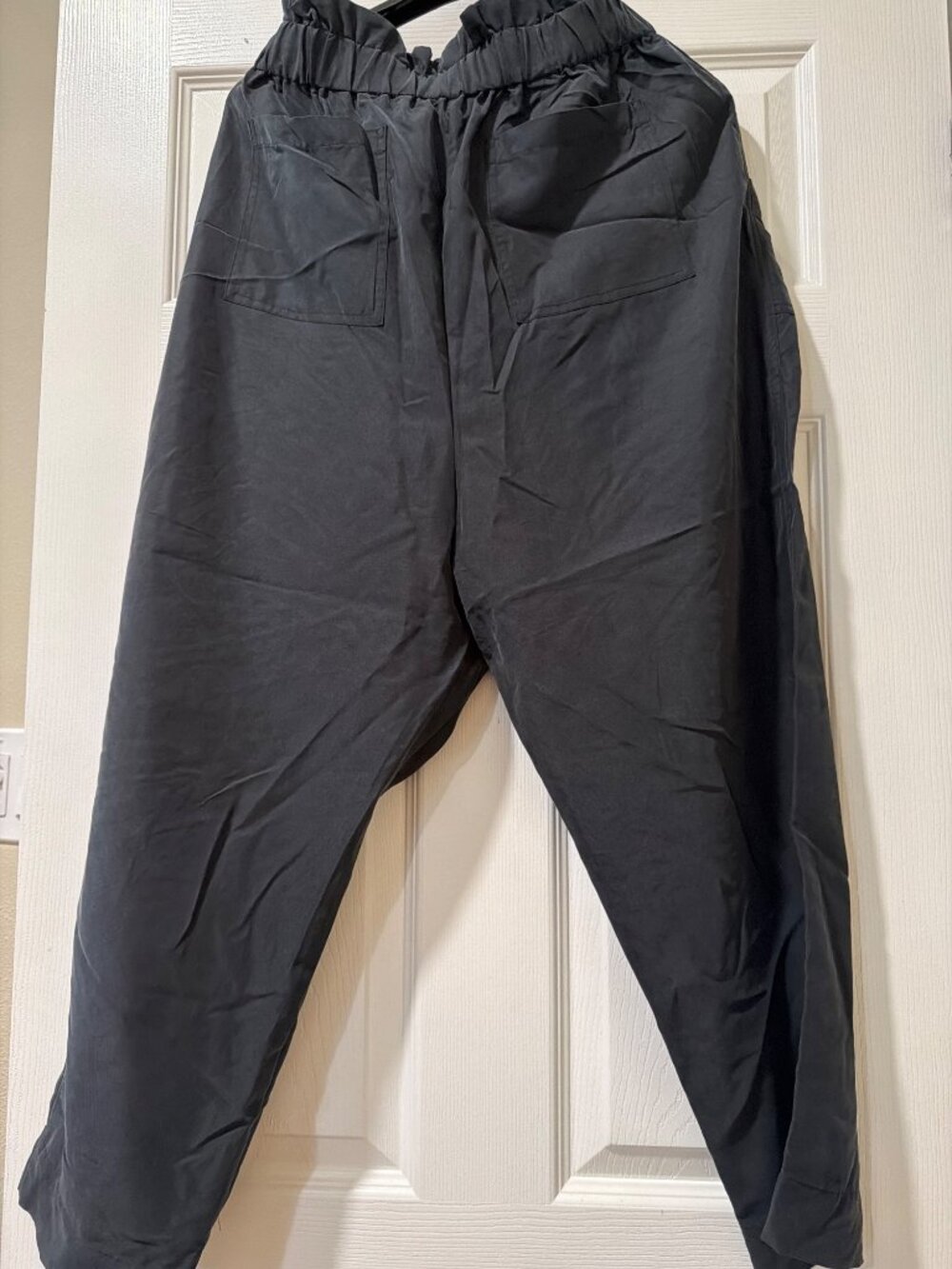 Prologue Womens Black Elastic Waist Tie-Front Pants XL Modal-Polyester Blend - Picture 2 of 4